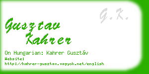 gusztav kahrer business card